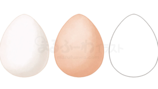 水彩風と線画のかわいい無料フリー素材　卵のイラスト