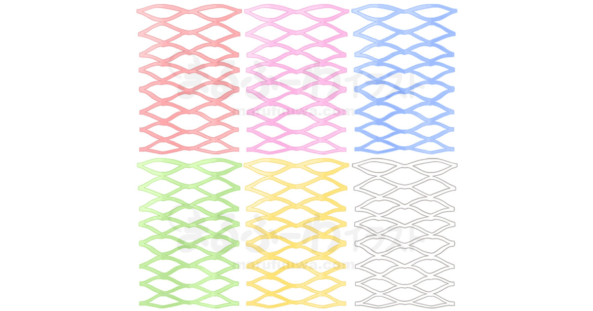 水彩風と線画のかわいい無料フリー素材　七夕の網飾りのイラスト