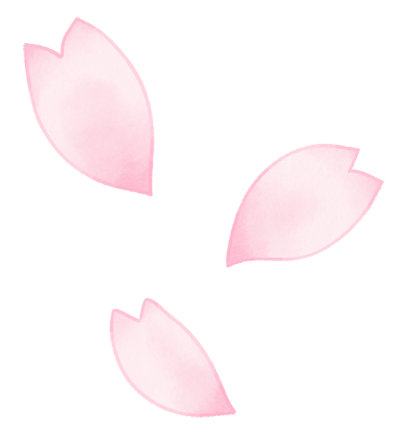 無料フリー素材 背景透過 水彩風 線画 桜の花びらのイラスト かわいい無料素材 まるふーわイラスト
