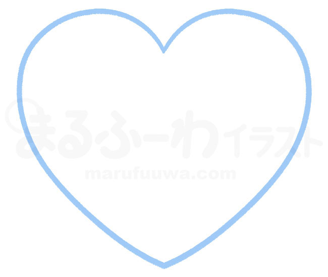 Line art free illustration of a blue heart - sample