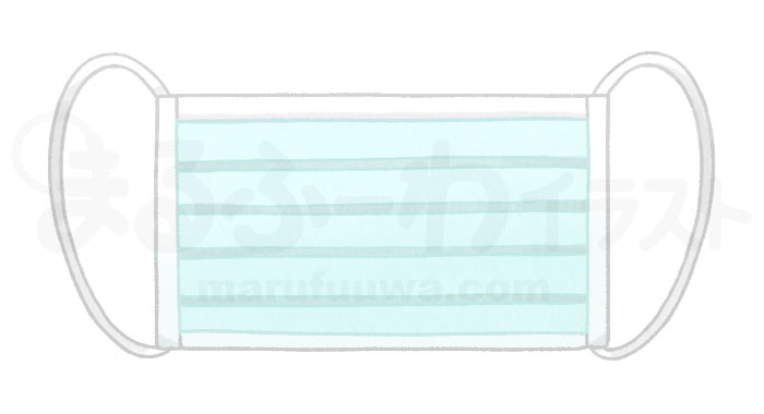 Watercolor style free illustration of a blue non-woven fabric mask - sample