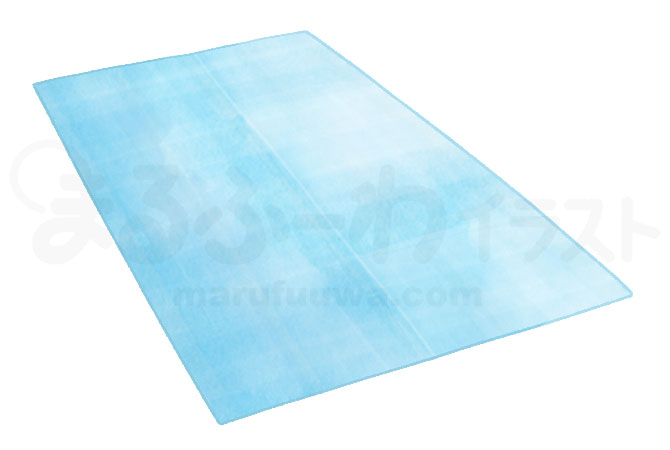 Watercolor style free illustration of a blue picnic sheet  - sample