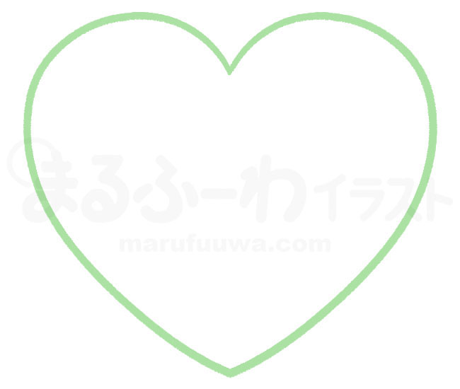 Line art free illustration of a green heart - sample