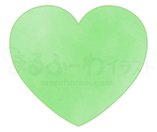 Watercolor style free illustration of a green heart - sample