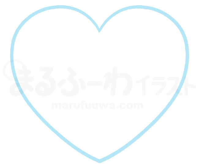 Line art free illustration of a light blue heart - sample