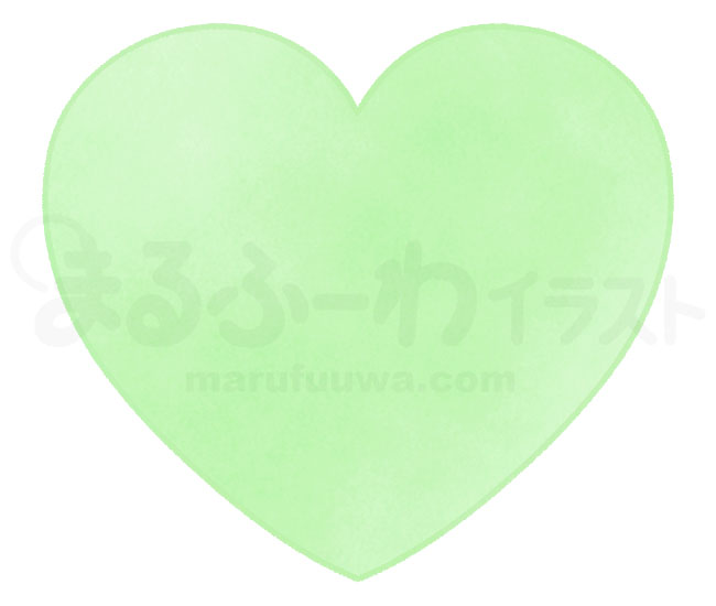 Watercolor style free illustration of a light green heart - sample