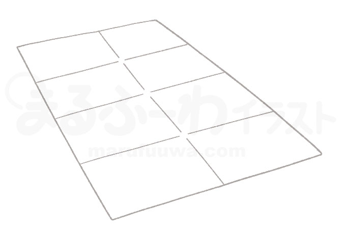 Black and white Line art free illustration of a picnic sheet - sample