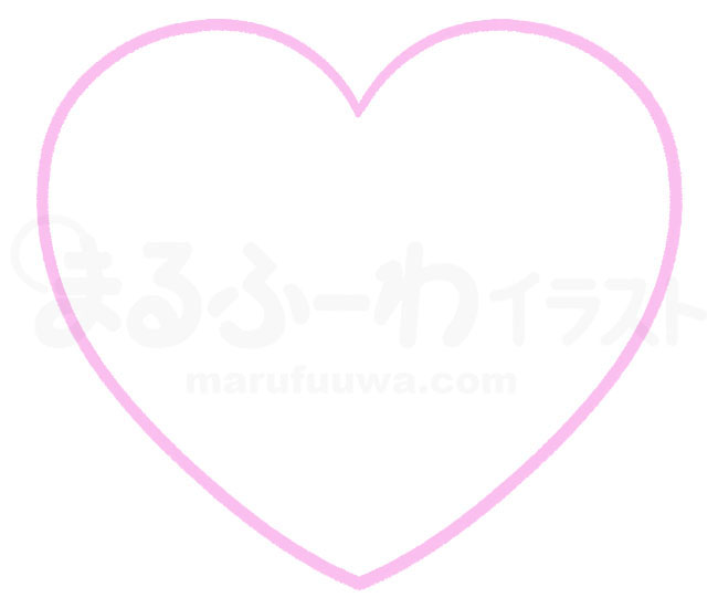 Line art free illustration of a pink heart - sample