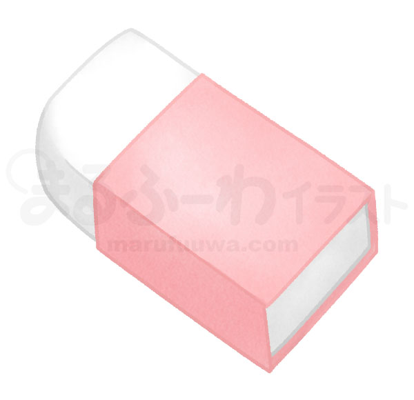 Watercolor style free illustration of a red eraser - sample