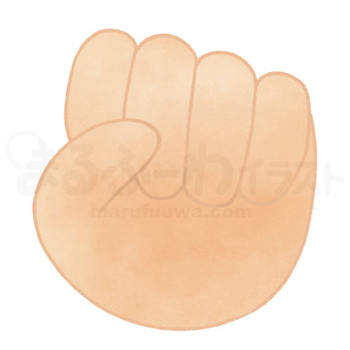 Watercolor style free illustration of an olive color skin fist - sample