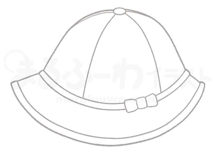 Black and white Line art free illustration of a school hat - sample
