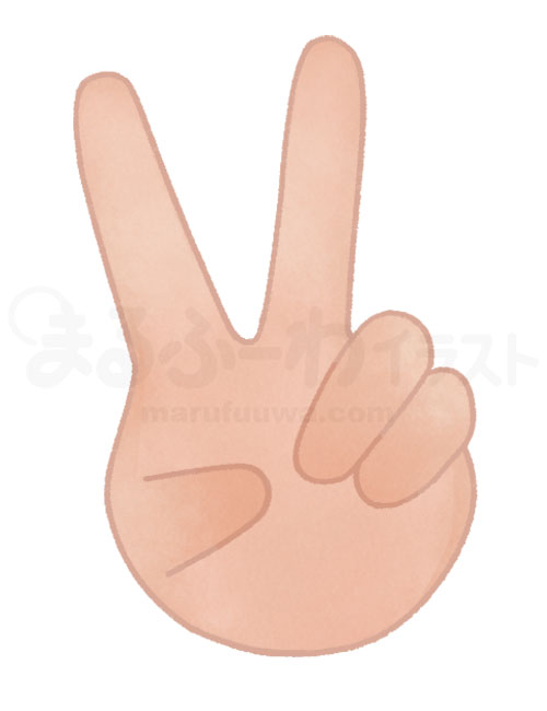 Watercolor style free illustration of a dark skin V sign hand - sample
