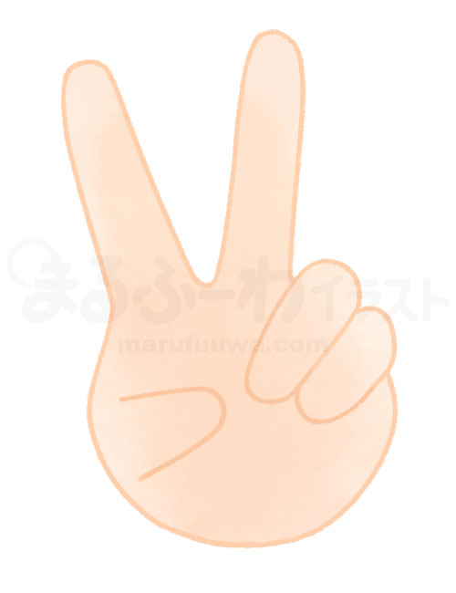 Watercolor style free illustration of a light skin V sign hand - sample