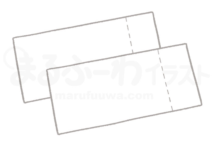 Black and white Line art free illustration of two tickets - sample