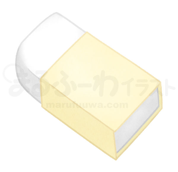 Watercolor style free illustration of a yellow eraser - sample