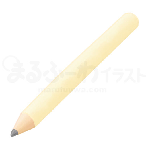 水彩風の無料フリー素材　黄色い鉛筆のイラスト　サンプル