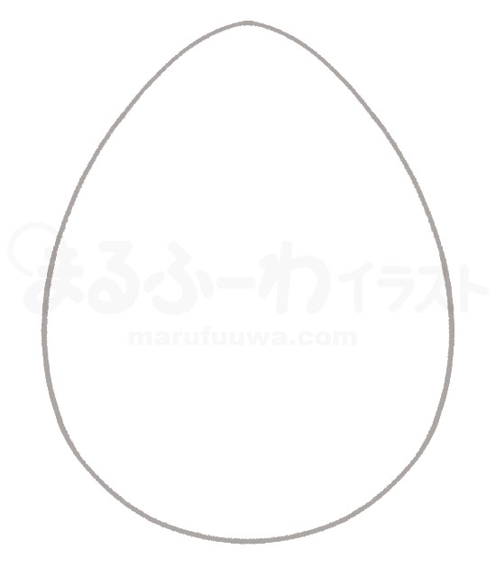 白黒線画の無料フリー素材　卵のイラスト　サンプル