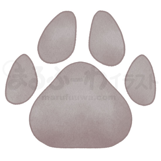 Watercolor style free illustration of a black paw - sample