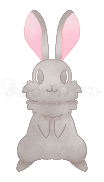 Watercolor style free illustration of a black standing rabbit - sample