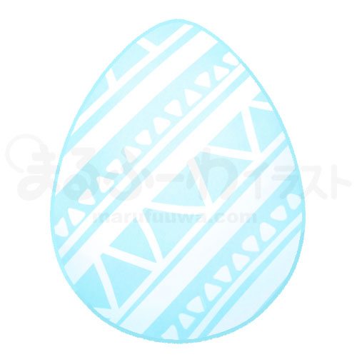 Watercolor style free illustration of a light blue easter egg - sample