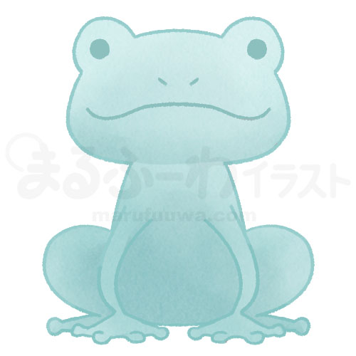 Watercolor style free illustration of a blue frog - sample