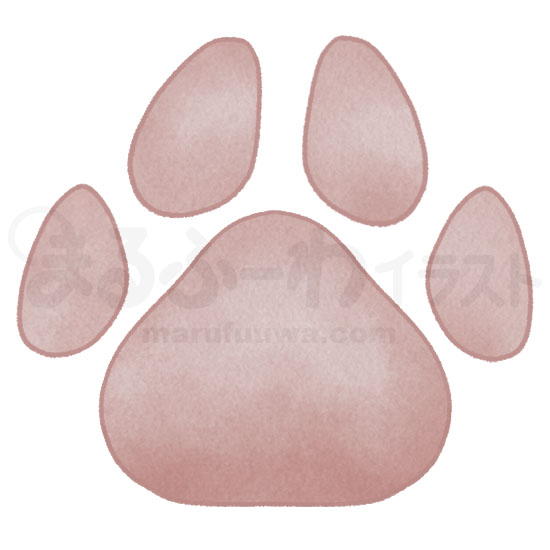 Watercolor style free illustration of a brown paw - sample