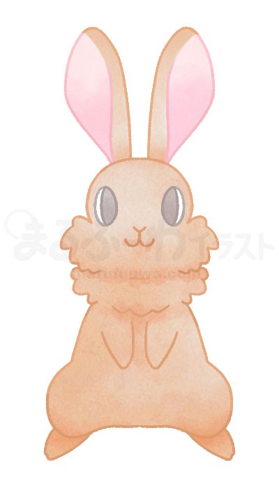 Watercolor style free illustration of a brown standing rabbit - sample