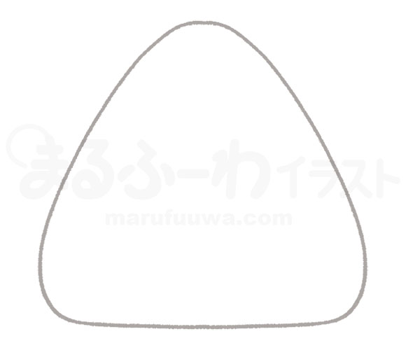 Black and white Line art free illustration of a rice ball - sample