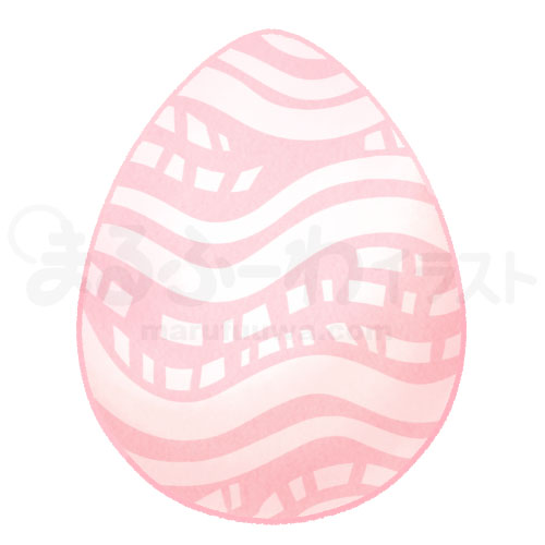 Watercolor style free illustration of a pink easter egg - sample