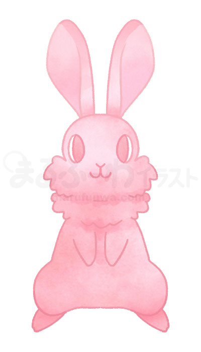 Watercolor style free illustration of a pink standing rabbit - sample