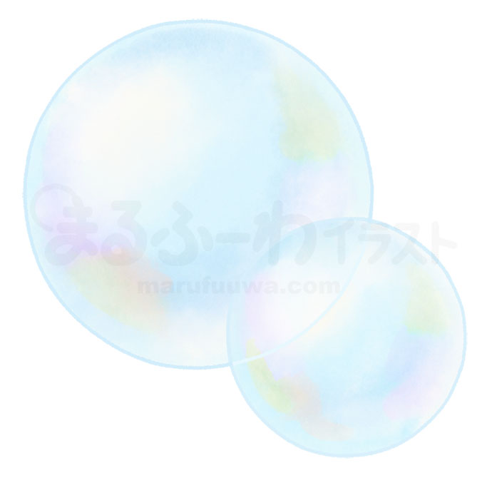 Watercolor style free illustration of two soap bubbles - sample