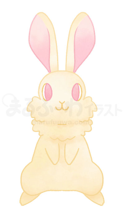 Watercolor style free illustration of a white standing rabbit - sample