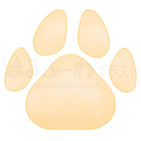 Watercolor style free illustration of a yellow paw - sample