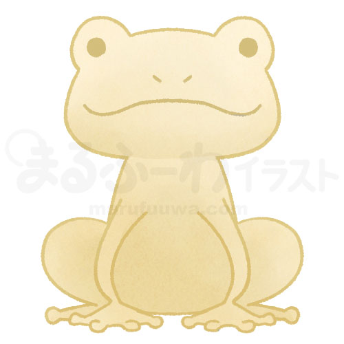 Watercolor style free illustration of a yellow frog - sample