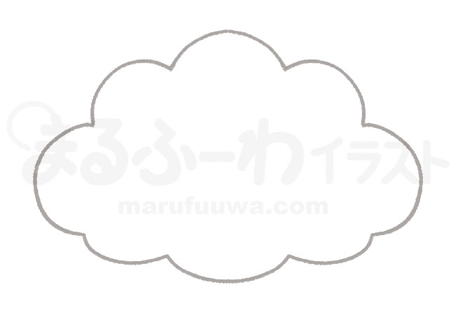 白黒線画の無料フリー素材　雲のイラスト　サンプル
