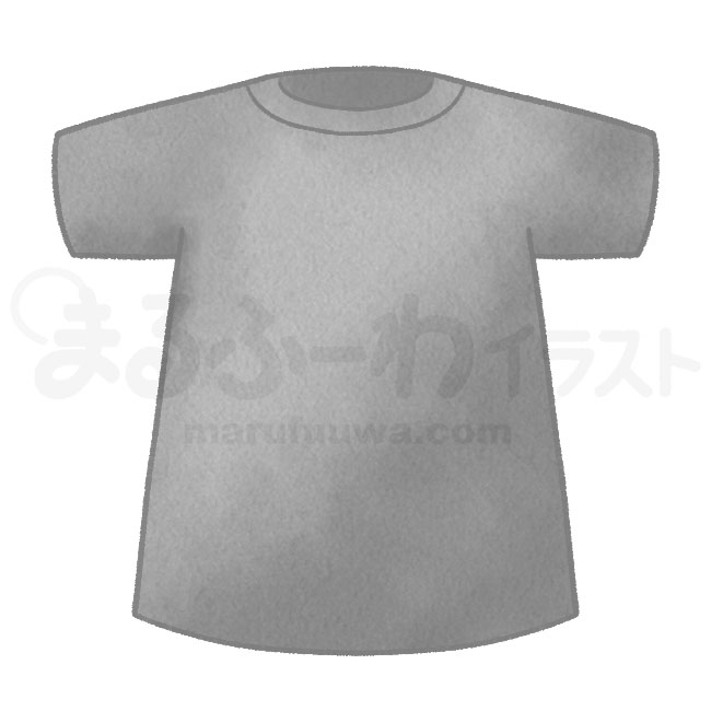 水彩風の無料フリー素材　黒い無地のTシャツのイラスト　サンプル