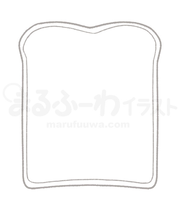 白黒線画の無料フリー素材のサンプル　食パンのイラスト