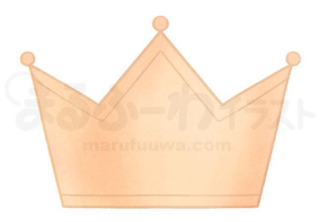 水彩風の無料フリー素材　銅の王冠のイラスト　サンプル