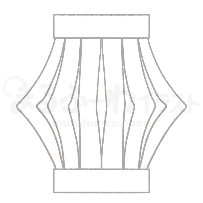 白黒線画の無料フリー素材のサンプル　七夕の提灯飾りのイラスト
