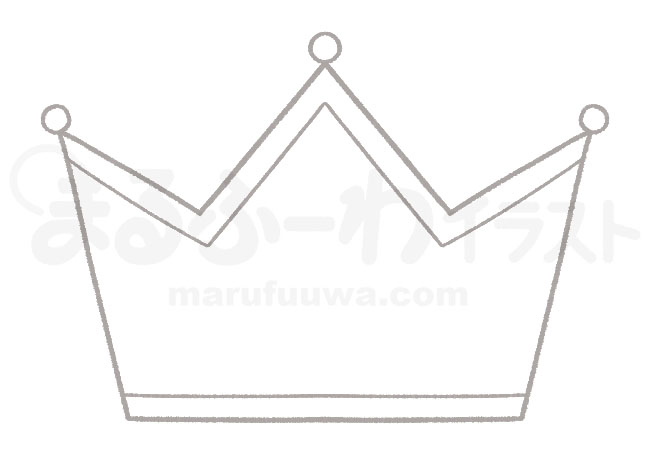 白黒線画の無料フリー素材　王冠のイラスト　サンプル
