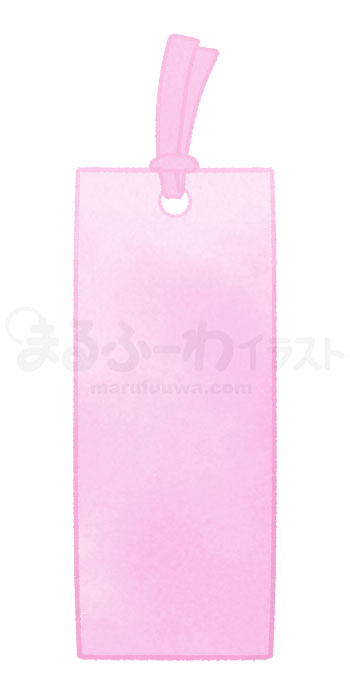 水彩風無料フリー素材のサンプル　ピンクの栞のイラスト