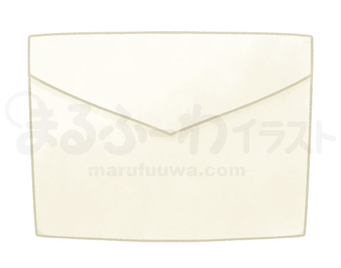 水彩風の無料フリー素材　白い封筒のイラスト　サンプル