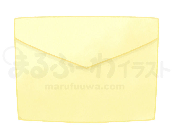 水彩風の無料フリー素材　黄色い封筒のイラスト　サンプル