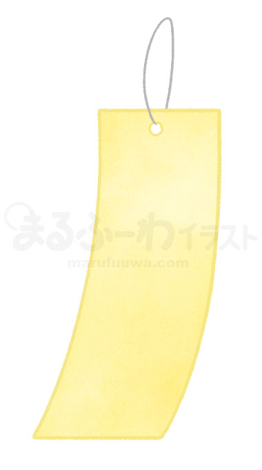 水彩風無料フリー素材のサンプル　黄色い七夕の短冊のイラスト
