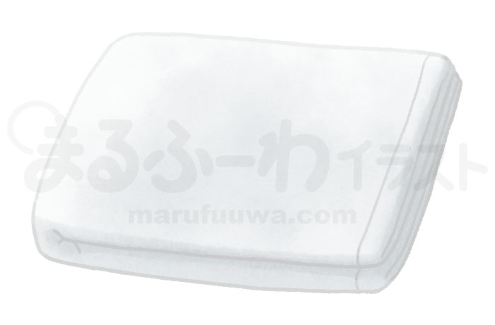 水彩風無料フリー素材のサンプル　畳んだ白いタオルのイラスト