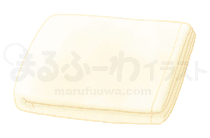 水彩風無料フリー素材のサンプル　畳んだ黄色いタオルのイラスト
