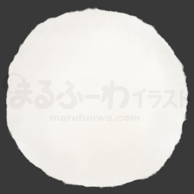 水彩風無料フリー素材のサンプル　手描きの白い丸のイラスト