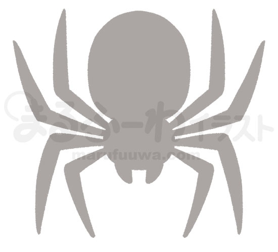 シルエットの無料フリー素材のサンプル　シンプルな蜘蛛のイラスト