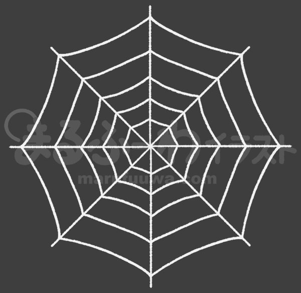 線画の無料フリー素材のサンプル　白い蜘蛛の巣のイラスト