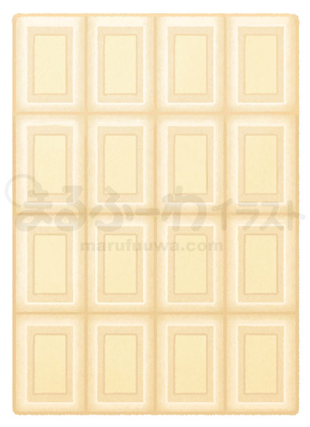 水彩風無料フリー素材のサンプル　ホワイト板チョコレートのイラスト
